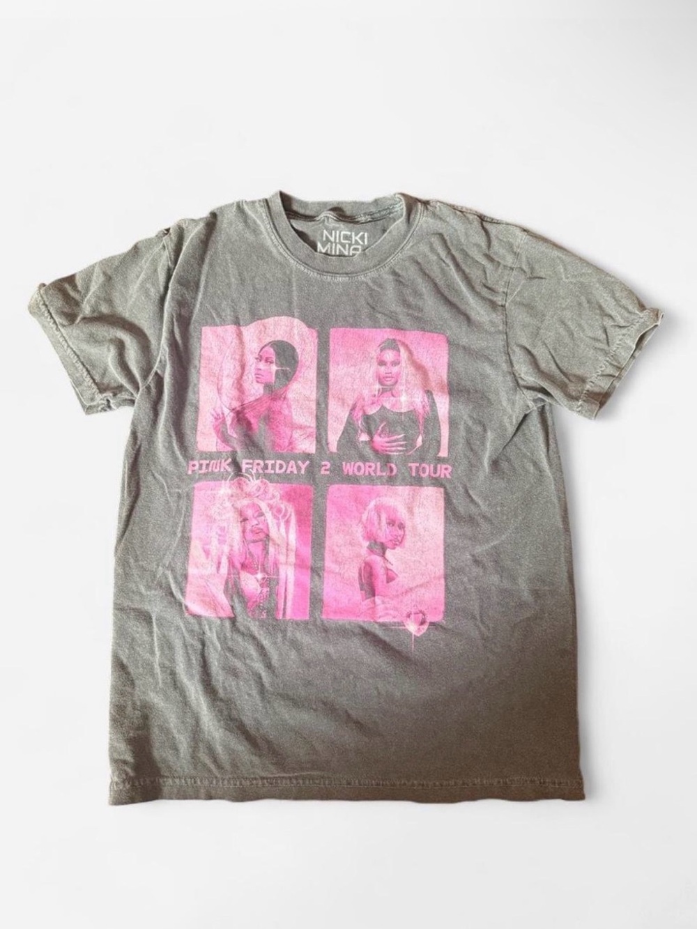Nicki Minaj Gray Tee with Hot Pink Tour Graphics